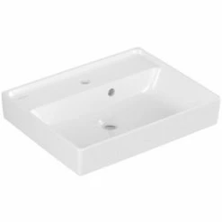 Villeroy & Boch Collaro Handwaschbecken 50cm Mit Hahnloch Und Überlauf Geschliffen Weiß Alpin Ohne Beschichtung