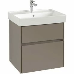 Villeroy & Boch Collaro Waschtisch Ungeschliffen 60 Cm Mit 1 Hahnloch Mit Überlauf Weiß Alpin Mit CeramicPlus Beschichtung