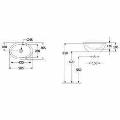 Villeroy & Boch Loop & Friends Einbauwaschbecken Oval 50,5 Cm Ohne Überlauf Mit CeramicPlus Beschichtung