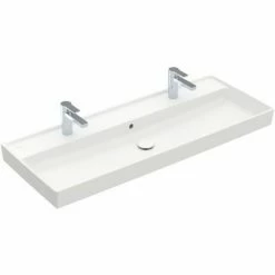 Villeroy & Boch Collaro Schrankwaschtisch 120cm Ungeschliffen Mit 2 Hahnlöchern Mit Überlauf Stone White Mit CeramicPlus Beschichtung 4 Villeroy & Boch Collaro Schrankwaschtisch 120cm Ungeschliffen Mit 2 Hahnlöchern Mit Überlauf Stone White Mit CeramicPlus Beschichtung -VILLEROY & BOCH shop 71869633 3
