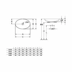 Villeroy & Boch Loop & Friends Aufsatzwaschtisch Oval 62 Cm Mit Überlauf Almond Mit CeramicPlus Beschichtung