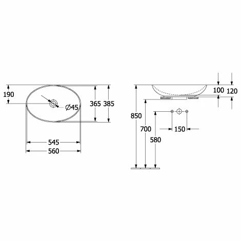 Villeroy & Boch Loop & Friends Aufsatzwaschtisch Oval 56 Cm Mit Überlauf Graphite Mit CeramicPlus Beschichtung 3 Villeroy & Boch Loop & Friends Aufsatzwaschtisch Oval 56 Cm Mit Überlauf Graphite Mit CeramicPlus Beschichtung