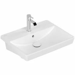 Villeroy & Boch Avento Vorbauwaschbecken 550mm Stone White Mit CeramicPlus Beschichtung